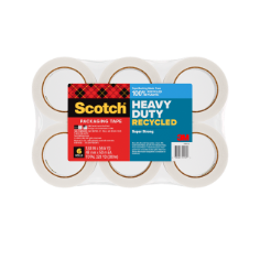 Scotch® Heavy Duty Recycled Packaging Tape 7750-6, 1.88 in x 54.6 yd (48 mm x 50 m), 6 pack