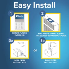 Filtrete™ Air Filters, Easy Install, 4 Inch Filter, Bplus image, ecommerce, enhanced content