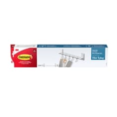 Command™ Stainless Steel Hook Rail with Plastic Bath 61-ESF, 1 Bar, 5 Hooks, 4 Strips