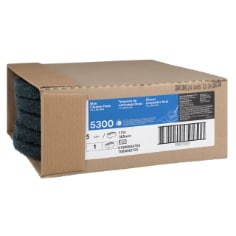 Case of 3M Blue Cleaner Pad 5300, Blue, 305 mm x 82 mm, 12 in, 5 ea/Case