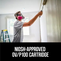 3M™ Cartidge Odor/ Particulate, 60921. NIOSH Approved OV/P100 Cartridge. Enhanced image for ecommerce.