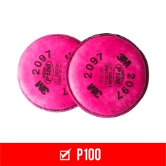 3M™ Particulate Filter 2097, Out of package P100. Enhanced image for ecommerce.