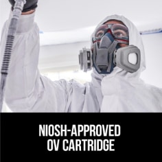 3M™ Organic Vapor Cartidge 6001, NIOSH-Approved OV Cartridge. Enhanced image for ecommerce.