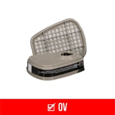 3M™ Organic Vapor Cartidge 6001, Out of package, OV. Enhanced image for ecommerce.
