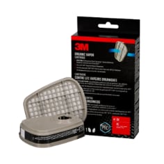 3M™ Organic Vapor Cartidge 6001. In pack out of pack enhanced main image for ecommerce, 1 pack, OV Cartidge.