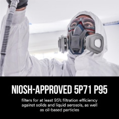 3M™ Paint Protect Replacement 6022, NIOSH Approved 5P71 P95. Enhanced image for ecommerce.