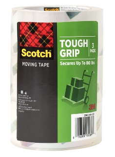Scotch® Tough Grip Packaging Tape, 3-Pack, 1.88 IN x 54.6 YD