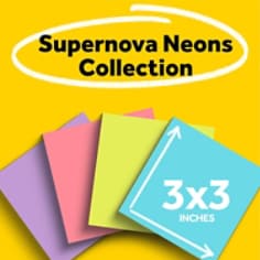 Post-it® Super Sticky Notes, 654-4SSMIASR, 3 in x 3 in (76 mm x 76 mm)