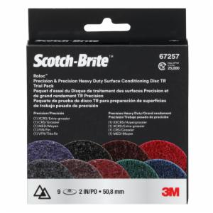 Scotch-Brite Roloc Precision & Precision Heavy Duty SC Disc, PN-DR (VFN-XCRS) & HD-DR (MED-XXCRS), 2 in, Trial Pack, 10 ea/Caseimage