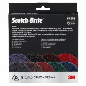 Scotch-Brite Roloc Precision & Precision Heavy Duty SC Disc, PN-DR (VFN-XCRS) & HD-DR (MED-XXCRS), 3 in, Trial Pack, 10 ea/Caseimage