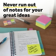 Post-it® Notes Cube 2027-BRT, 3 in x 3 in (76 mm x 76 mm