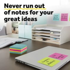 Post-it® Super Sticky Notes Cube 2027-SSAFG, 3 in x 3 in (76 mm x 76 mm)