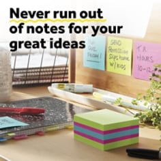 Post-it® Super Sticky Cubes 2027-SSGFA, 3 in x 3 in (76 mm x 76 mm)