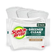 Scotch-Brite Greener Clean Non-Scratch Scrub Sponge, 3 Pack, Main Image, Out of Pack