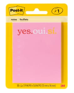 Post-it® List Notes NOV25-YOS-1, 2.9 x 3.8 (73.6 mm x 96.5 mm)