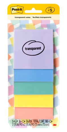 Post-it® Notes 600-5PASTEL, Pastel, 2-7/8 in x 2-7/8 in