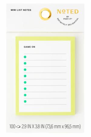 Post-it Mini List Notes NTDSP25-34-2, 2.9 in x 3.8 in (73.6 mm x 96.5 mm), 100 Sheetimage