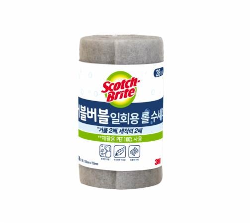 스카치브라이트® 버블버블 일회용 롤수세미, 100 mm x 155 mm