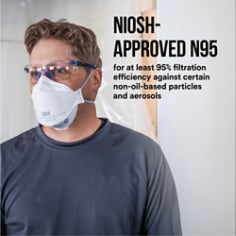 3M™ Safety disposable respirator  9205 B+ image 1  Aura™ Particulate Respirator.