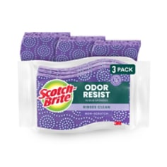 Scotch-Brite Odor Resist Non-Scratch Scrub Sponges, 3 Pack, Main Image