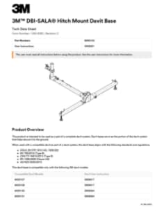 3M™ DBI-SALA® 8361 Trekhaakmontage Davit Basis Technisch Gegevensblad