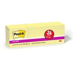 Post-it® Super Sticky Notes Canary 654-24SSCY-LP