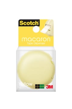Scotch® Magic™ Tape Macaron Dispenser 810, Yellow, 1 in Core, 18 mm x 10 m