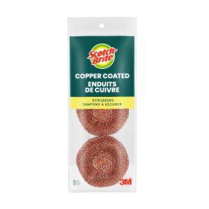 Scotch-Brite Copper Coated Scrubbers 213C, 3 each/pack, 8 packs/caseimage
