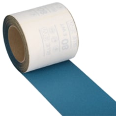 A roll of 3M Hookit Blue Sheet Roll, coarse grade, 115mm