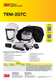 TRM-207C TR-300+ PAPR Kit Technical Data Sheet