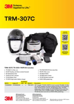 TRM-307C TR-300+ PAPR Kit Technical Data Sheet