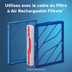 Filtrete(MC) Filtre à Air Rechargeable, MPR 1000, 20x25x5, Convient au cadre - Version canadienne-française