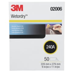 3M Wetordry Abrasive Sheet 413Q, 02006, 240, 9 in x 11 in