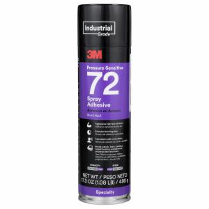 3M™ Pressure Sensitive Spray Adhesive 72, Blue, 24 fl oz Can (Net Wt 17.3 oz), 12/Case, NOT FOR SALE IN CA AND OTHER STATES image 3M™ Pressure Sensitive Spray Adhesive 72, Blue, 24 fl oz Can (Net Wt 17.3 oz), 12/Case, NOT FOR SALE IN CA AND OTHER STATESimage