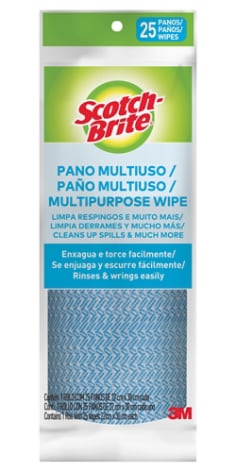Scotch-Brite Pano Multiuso 25 unidades frente com fundo para o Brasil