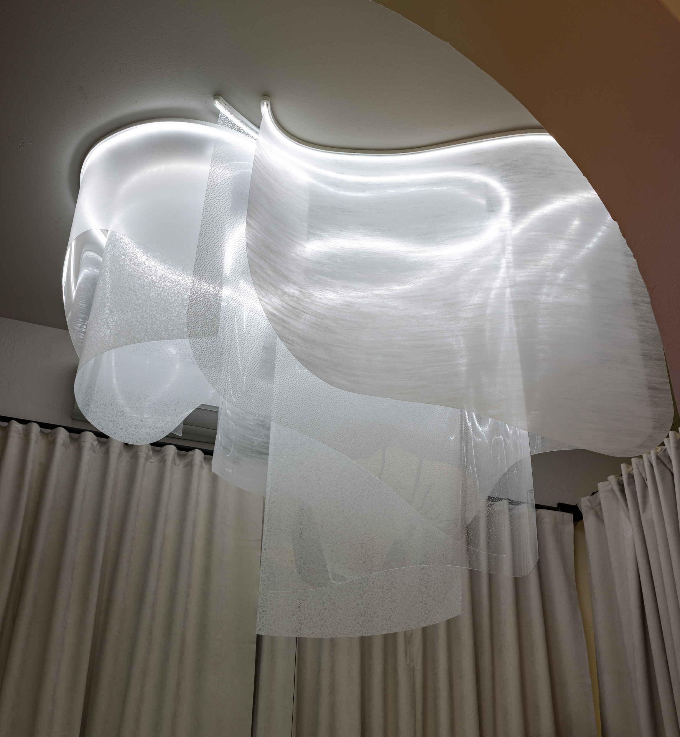 Photo of a designer ceiling lamp at Milano Design Week 2025.