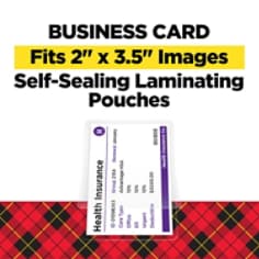 LS851-10G-SR Scotch™ Self-Sealing Laminating Pouches 2.4 in x 3.8 in (61 mm x 98 mm)