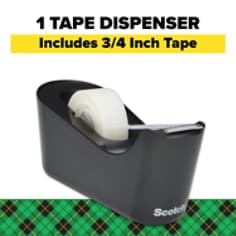 Scotch® Desktop Dispenser, C18-BLK, Black, 3/4" x 350"