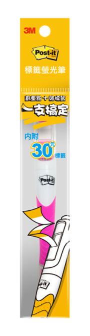 3M Post-it 利貼 可再貼標籤螢光筆 689PN
