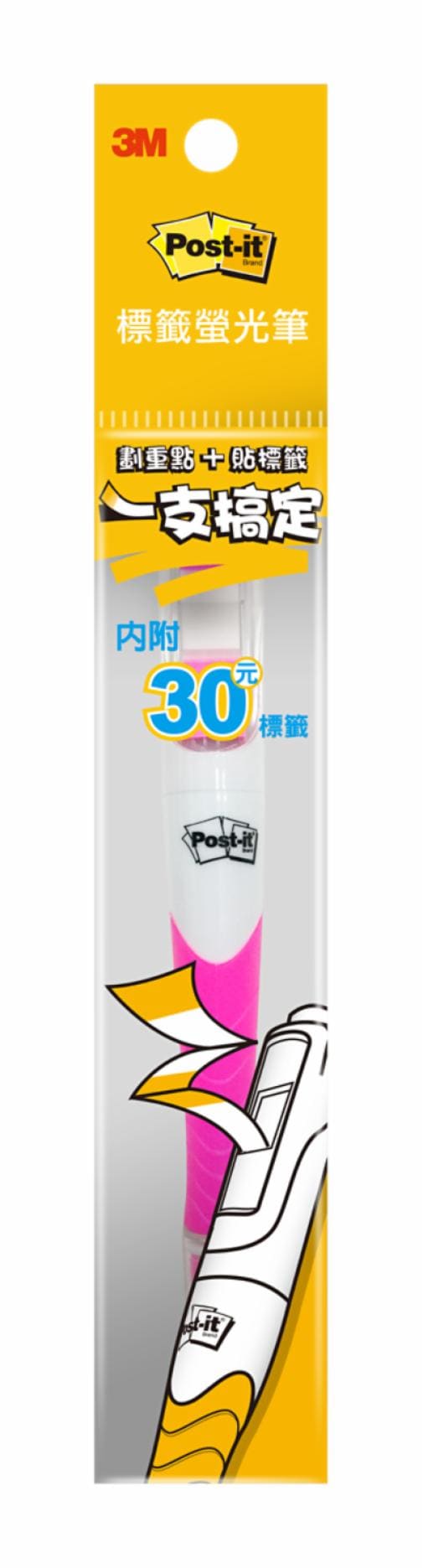 3M Post-it 利貼 可再貼標籤螢光筆 689PN