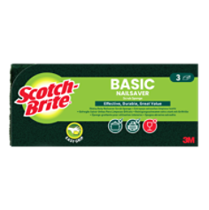 Scotch-Brite® Basic Nailsaver Scrub Sponge, 3/pack CFIP