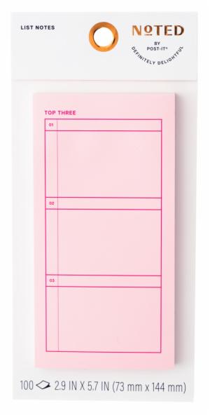 Post-it Noted List Notes NTD11-36-1, Orange, 2.9 in x 5.7in (73.6 mm x 144.7 mm)image