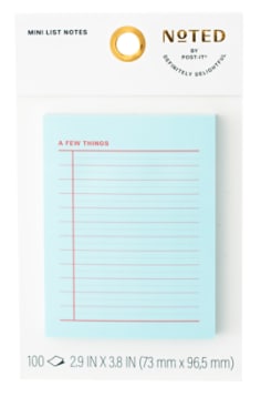 Post-it® Noted Mini List Notes Lined NTD11-34-1 2.9in x 3.8in (73.6mm x 96mm)