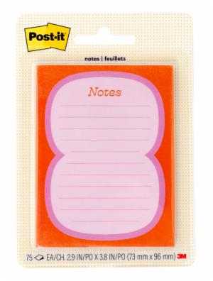 Post-it Mini List Notes W25-34-3, Orange-Pink, 73 mm x 96 mm, 75 sheetimage