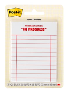 Post-it® Mini List Notes W25-34-6, Cream-Red, 73 mm x 96 mm, 75 sheet