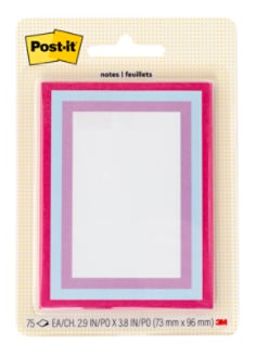 Post-it® Mini List Notes W25-34-1, Pink-Blue-Purple, 73 mm x 96 mm, 75 sheet