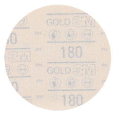 3M Hookit Gold Abrasive Disc, 09234, 180, 5 in (125 mm), No Hole