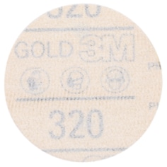 3M Hookit Gold Abrasive Disc, 09216, 320, 3 in (75 mm), No Hole