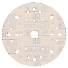 3M Hookit Gold Abrasive Disc 09281, 80D, 6 in (150 mm), Dust-Free