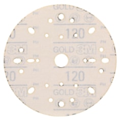 3M Hookit Gold Abrasive Disc 09282, 120, 6 in (150 mm), Dust-Free